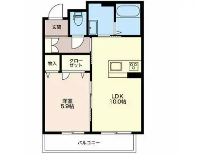 マストタウン上所(1LDK/3階)の間取り写真