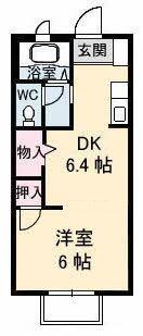 フォブール高崎(1DK/2階)の間取り写真