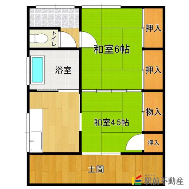 井上アパート(2DK/2階)の間取り写真