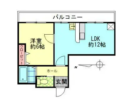 ダイボウビル(1LDK/5階)の間取り写真