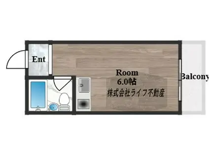 MS長瀬(ワンルーム/3階)の間取り写真