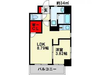 GALA PLATINUM COURT(1LDK/6階)の間取り写真