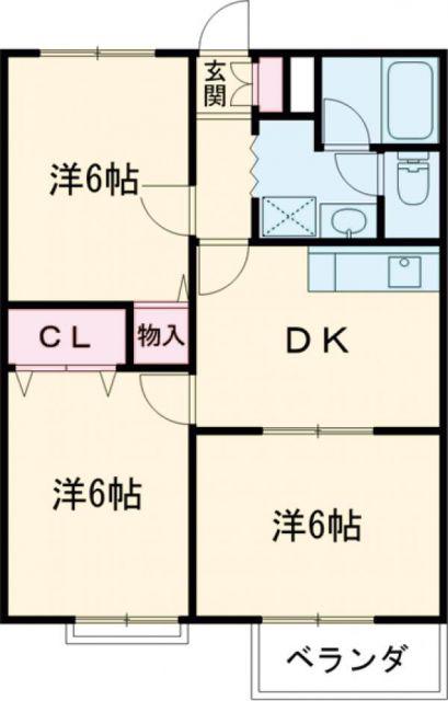 アサヒコーポ(3DK/2階)の間取り写真