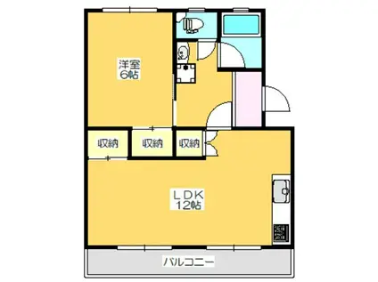 パルティーレ八万町(1LDK/1階)の間取り写真