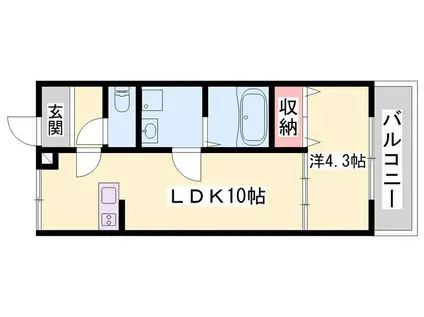 シェリル加古川(1LDK/2階)の間取り写真
