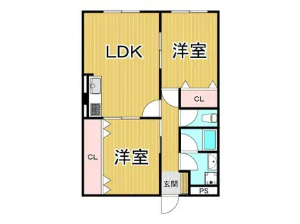 アーバンステージ(2LDK/3階)の間取り写真