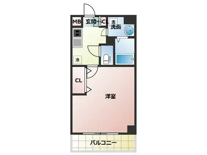 ブリランテ都島(1K/8階)の間取り写真