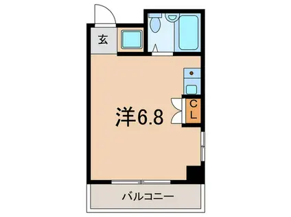 ヴィラサンローズ(ワンルーム/2階)の間取り写真