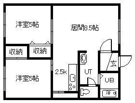 メゾンドエイシン(2LDK/1階)の間取り写真