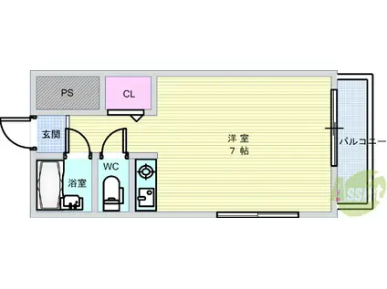 スカイフィールド豊中(ワンルーム/5階)の間取り写真