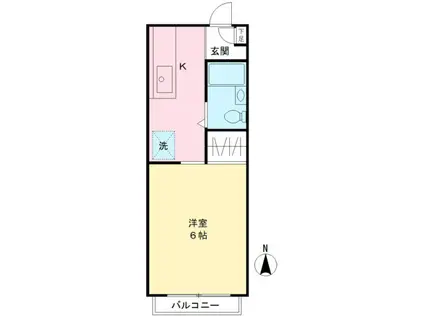 クレストコート7(1K/1階)の間取り写真