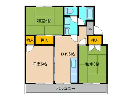 ステーションハイツ大江(3DK/4階)の間取り写真