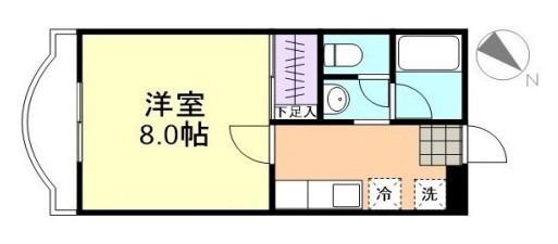 シンフォニア中央(1K/3階)の間取り写真