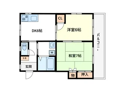 EAGLES NEST(2DK/3階)の間取り写真