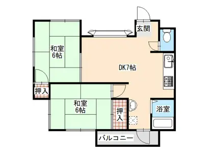 マミーコーポ(2DK/2階)の間取り写真