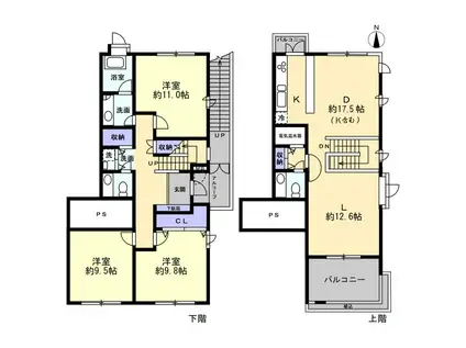 エクレール大磯(3LDK/2階)の間取り写真