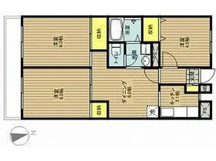 ロイヤルハイツ船堀(3DK/4階)の間取り写真