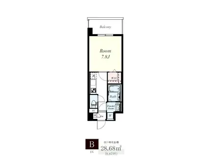 フランディオール桜並木(1K/2階)の間取り写真