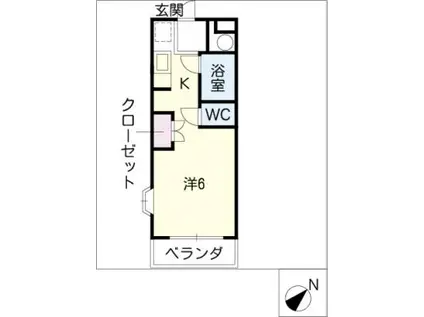 ヴィラマルミ(ワンルーム/3階)の間取り写真