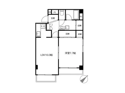 ライオンズマンション台町第二(1LDK/10階)の間取り写真