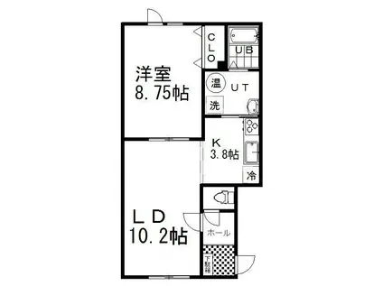 CROSS ROAD(1LDK/3階)の間取り写真