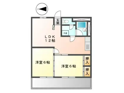 新栄Fビル(2LDK/6階)の間取り写真