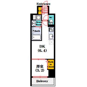 アーバネックス京町堀(1DK/5階)の間取り写真