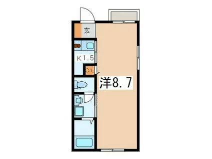 カスターニエナ(1K/2階)の間取り写真