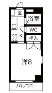 アーバンライフヤマゼン(1K/7階)の間取り写真