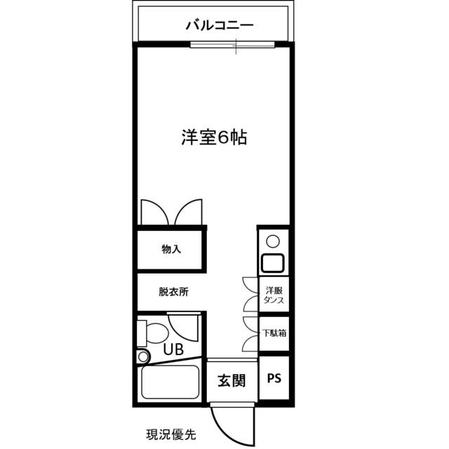 ギャラリーさがみ野(1K/2階)の間取り写真