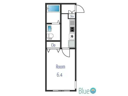 ハッピーヒルズ長後(1K/3階)の間取り写真