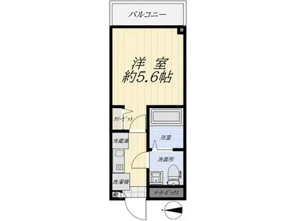 第2メゾンクレール(1K/2階)の間取り写真