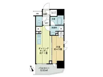 ライオンズ早稲田ミレス(1DK/9階)の間取り写真