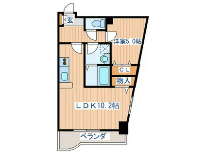レキシントン・スクエア萩野町(1LDK/6階)の間取り写真