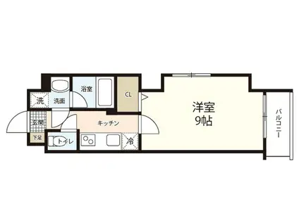 ピアスマート医大東(1K/2階)の間取り写真