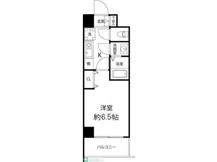 グランドゥールふじみ野(1K/4階)の間取り写真