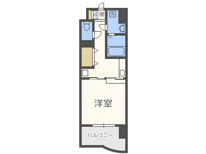 CAVANA天神(1K/3階)の間取り写真