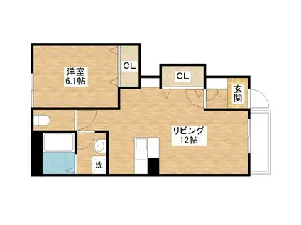 アプリーレ(1LDK/1階)の間取り写真