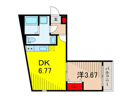 N・MYLIFE KITAAYASE(1DK/3階)の間取り写真