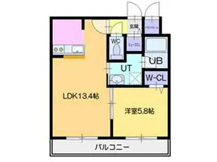 ル・ノール桑園(1LDK/3階)の間取り写真