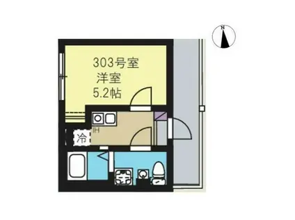 ウィステリアパルク西横浜(1K/3階)の間取り写真