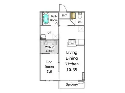 クレモア(1LDK/1階)の間取り写真