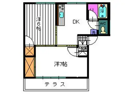 パルハイツ(2DK/1階)の間取り写真
