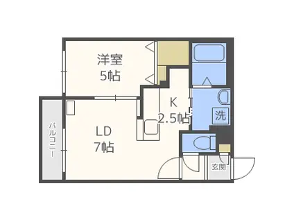 REVEUR HASSAMU(1LDK/3階)の間取り写真