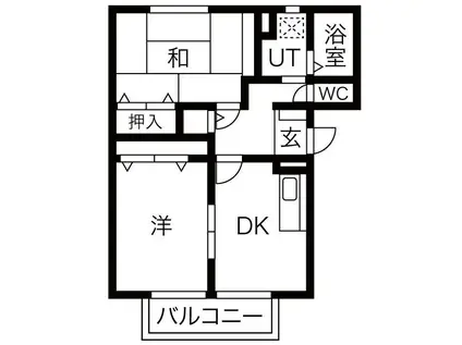 グリーンハイツ(2DK/2階)の間取り写真