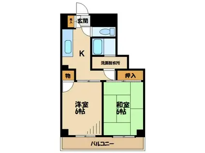 クレールメゾン北野(2K/3階)の間取り写真