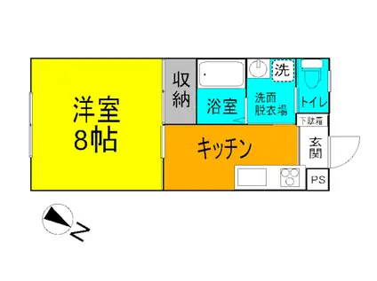 ロイヤルパレス(1K/1階)の間取り写真
