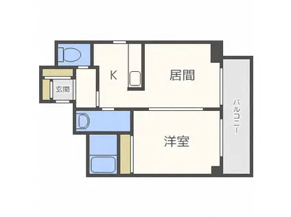 ハイブリッジ(1LDK/6階)の間取り写真