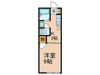 ムカイハラハウス(1K/1階)の間取り写真