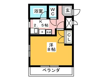 レインボーアカオハイツ(1K/3階)の間取り写真